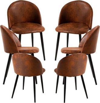 Regalos Miguel Regalos Miguel - Packs Sillas Comedor - Pack 6 Sillas Black Vint Polipiel