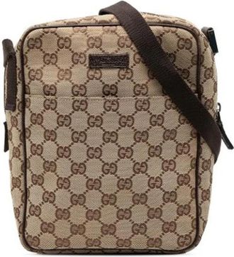 Gucci Pre-owned Vintage Crossbody Bag - Dames - Vintage Schoudertas - Beige - ONE Size - Leer - Vintage