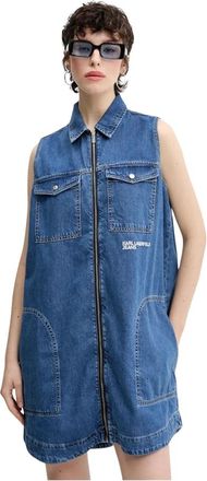 Karl Lagerfeld Denim Shirt Dress - Dames - Korte kleedjes - Blauw - XS - Denim - Kleedjes