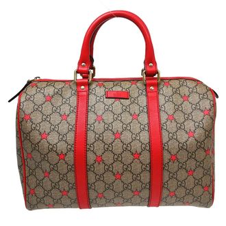 Gucci Vintage Duffle Gg Coated Canvas Beige Canvas Handbag (Pre-Owned)