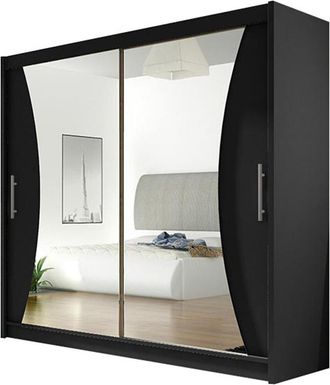 Mirjan24 Armario Closico Pallor V, Negro, 215x180x57cm, Puertas De Armario: Correderas, N&uacute;mero De Estantes: 5