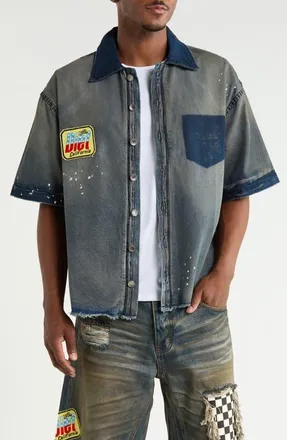 Diet Starts Monday Mechanic Button-Up Shirt in Dark Indigo at Nordstrom, Size Xx-Large