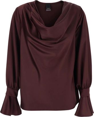 Pinko Filipa Blouse - Dames - Blouses - Rood - M - Polyester - Overhemden
