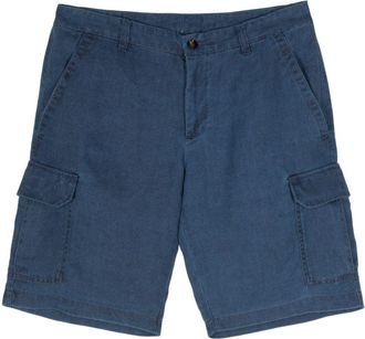 Moorer Aron linen shorts - men - Polyester/Linen/Flax/Cotton - 48 - Blue