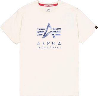 Alpha Industries T-Shirt ALPHA INDUSTRIES Camo Puff Print T-Shirt, Herren, Gr. XXL, weiss (vintage wei&szlig;), Obermaterial: 100% Baumwolle, Shirts T-Shirt