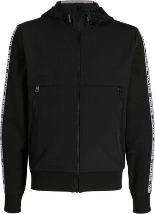 Michael Kors Logo Tape Katoenmix Rits Hoodie - Heren - Vesten met rits - Zwart - 2XL - Katoen - Hoodies & sweatvesten