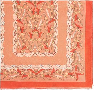 Etro Foulard con stampa a fiori - Arancione