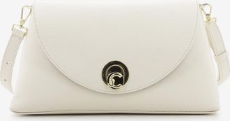 Coccinelle Borsa tracolla con patta in pelle bianca