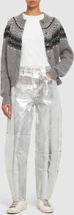 BERENICE High Rise Wide Leg Jeans In Light Silver