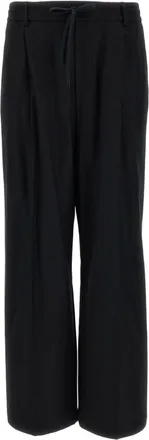 Barena Black Mado Flan Stretch Wool Flannel Jogger Trousers