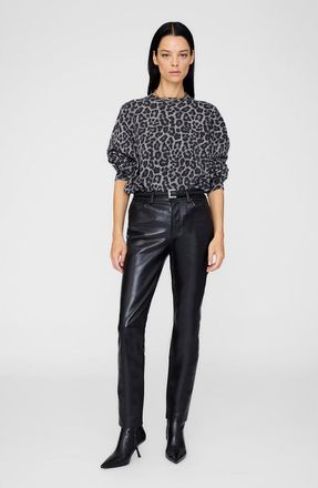 Anine Bing Miles Sweatshirt in Grey Leopard at Nordstrom, Size X-Small