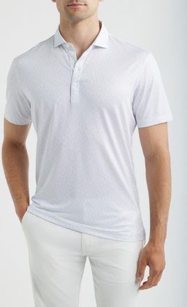 Johnnie-O Pip Floral Performance Jersey Polo in Kona at Nordstrom, Size Xx-Large