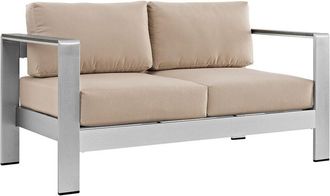 ModWay Dnu Modway Outdoor Shore Outdoor Patio Aluminum Loveseat