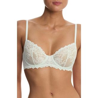 Natori Heavenly Lace Convertible Balconette Bra in Iced Mint at Nordstrom, Size 32Ddd