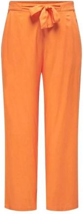 Only Carmakoma Oranje Peel Regular Fit Viscose Broek - Dames - Straight fit broeken - Oranje - 2XL - Broeken