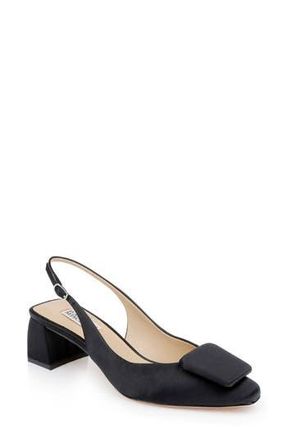 Badgley Mischka Gracen Slingback Pump in Black Satin at Nordstrom Rack, Size 11
