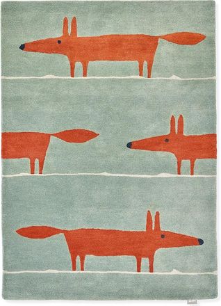 Scion Designer Teppich Mr. Fox Mint/Poppy - handgetuftet, aus 100% reiner Schurwolle