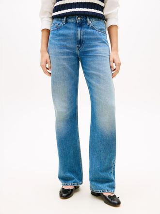 Tommy Hilfiger Straight-Jeans TOMMY HILFIGER, Damen, Gr. 26, L&auml;nge 32, finn, Denim/Jeans, Obermaterial: 100% Baumwolle, unifarben, lang, Jeans Straight-Jeans, mit de