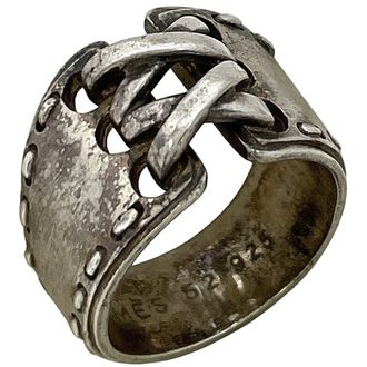 Herm&egrave;s Silver Silver 925 Band Ring (Pre-Owned)
