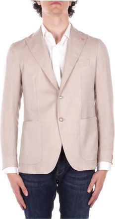 Tagliatore Single-breasted Blazer - Heren - Blazers - Beige - L - Wol - Jassen