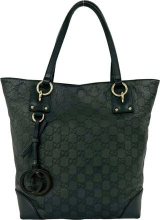 Gucci Black Leather Handbag Shoulder Bag Tote Bag (Pre-Owned)