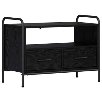 vidaXL Mobile Tv 67,5 X 33 X 50 Cm Rovere Nero Legno Ingegnerizzato Vidaxl