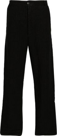 Po&eacute;me Boh&eacute;mien mid-rise drop-crotch trousers - men - Linen/Flax/Cotton - 52 - Black