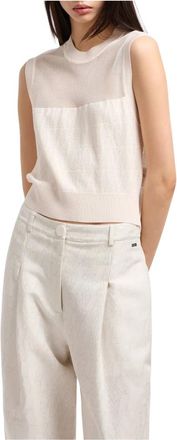 A|X Armani Exchange Tops, Dames, Beige, S, Nylon, Xw 000580 Top