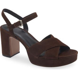Vince Ericka Ankle Strap Platform Sandal in Cacao Brown at Nordstrom, Size 8.5