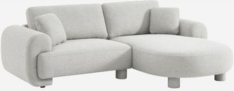 Sweeek Sweeek - Divano ad angolo destro 3 posti in tessuto, piedi tondi