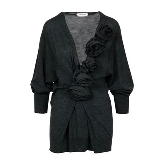 Alberta Ferretti Dames, Truien, Grijs, Maat: M Wol