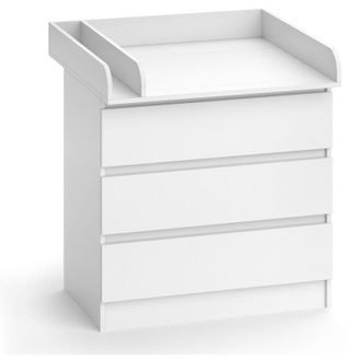 Vicco Fasciatoio Emma, Bianco, 80 x 78 cm con 3 cassetti