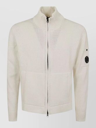 C.P. Company cotton zip cardigan ribbed collar sleeve pocket