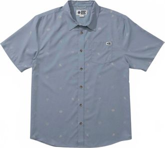 Salty Crew Mens Micro Vibes Short Sleeve Tech Woven Shirt In Deep Sea