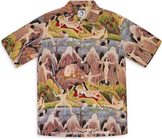 Endless TOWARDS A CENTRE ALOHA MULTICOLORED BUTTON-DOWN SHIRT