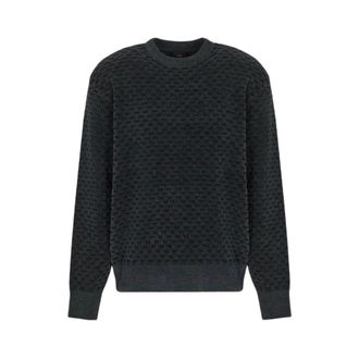 A|X Armani Exchange Round-neck Knitwear, male, Blue, Size: XL Geometric Pattern Sweatshirt Hoodie