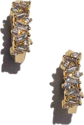 CHILD OF WILD Serena Cubic Zirconia Huggie Hoop Earrings in Gold at Nordstrom
