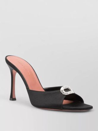 Amina Muaddi heel mules open toe embellished detail
