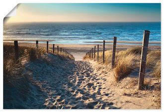 Artland Wandbild »Weg zum Nordseestrand Sonnenuntergang« Strand 1 Stk. tlg. als Alubild, Outdoorbild, Leinwandbild, Poster, Wandaufkleber