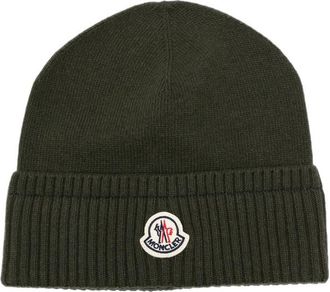 Moncler Dark Green Logo Beanies Cap