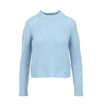 Max Mara Kasjmier Trui met Ronde Hals - Dames - Cashmere truien - Blauw - M - Kasjmier - Truien & Vesten