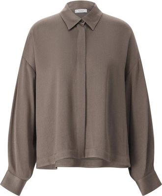PESERICO Wijde Blouse - Dames - Overhemden - Groen - M - Overhemden