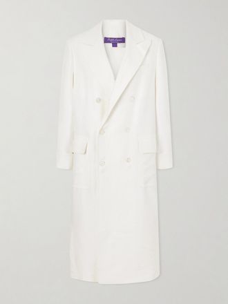 Ralph Lauren Collection Cappotto In Lino Taylan - Crema