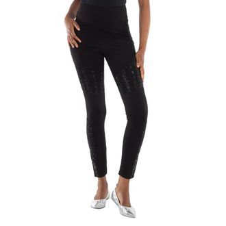 Philipp Plein Moon Crystal Jogging Leggings In Black, Size Small
