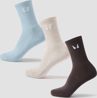 MyProtein Calcetines altos unisex de MP (paquete de 3) - Chocolate/Azul beb&eacute;/Arena - UK 2-5