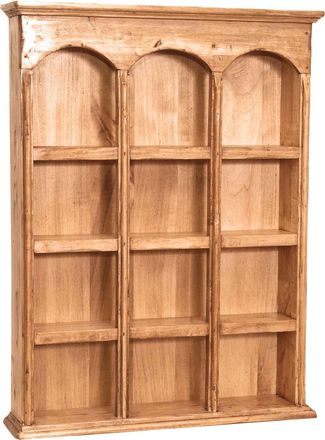 Biscottini International Vitrina Colgante De Estilo Country De Madera Maciza De Tilo Acabado Con Efecto Nogal 54x12x72 Cm
