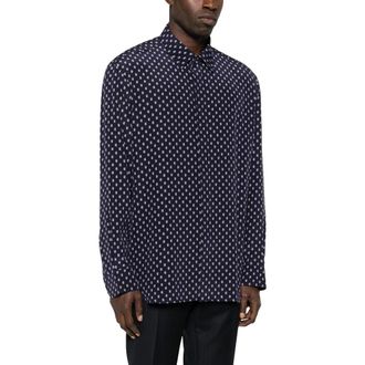 Tom Ford Overhemden, Heren, Veelkleurig, 2Xl, Crepe de Chine Paisley Print Soepelvallend Overhemd