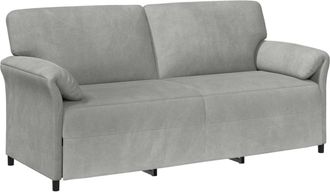 vidaXL Sof&aacute; De 3 Plazas Gris Claro 198 X 83 X 95 Cm Terciopelo Vidaxl