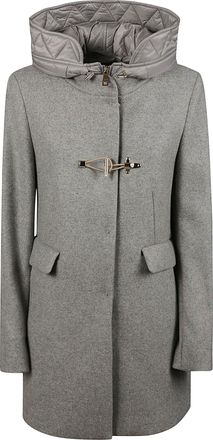 Fay Double-Breasted Toggle Quilted Wool-Blend Coat