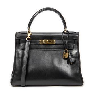 Herm&egrave;s Pre-owned Womens Kelly Retourne 28 Handbag - Black - One Size